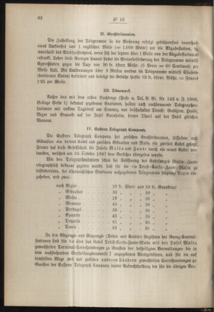 Post- und Telegraphen-Verordnungsblatt für das Verwaltungsgebiet des K.-K. Handelsministeriums 18880229 Seite: 2