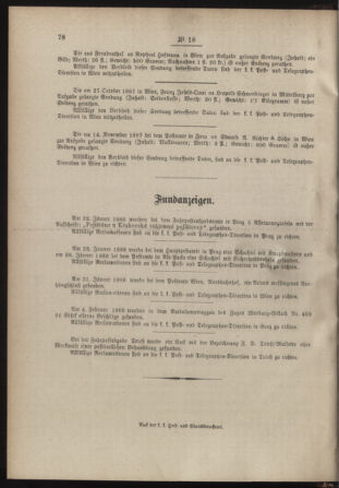 Post- und Telegraphen-Verordnungsblatt für das Verwaltungsgebiet des K.-K. Handelsministeriums 18880306 Seite: 4