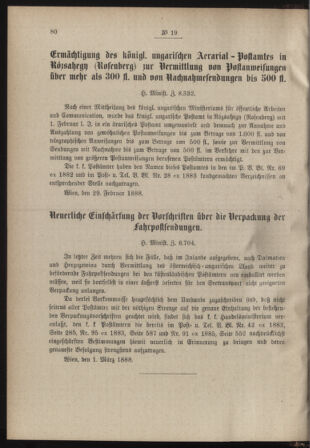 Post- und Telegraphen-Verordnungsblatt für das Verwaltungsgebiet des K.-K. Handelsministeriums 18880310 Seite: 2