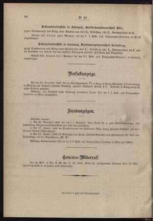 Post- und Telegraphen-Verordnungsblatt für das Verwaltungsgebiet des K.-K. Handelsministeriums 18880312 Seite: 4