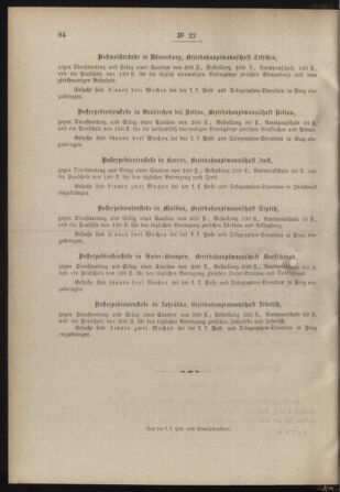 Post- und Telegraphen-Verordnungsblatt für das Verwaltungsgebiet des K.-K. Handelsministeriums 18880322 Seite: 4