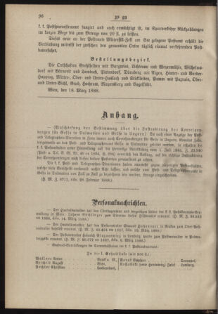 Post- und Telegraphen-Verordnungsblatt für das Verwaltungsgebiet des K.-K. Handelsministeriums 18880324 Seite: 2