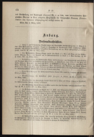 Post- und Telegraphen-Verordnungsblatt für das Verwaltungsgebiet des K.-K. Handelsministeriums 18880328 Seite: 2