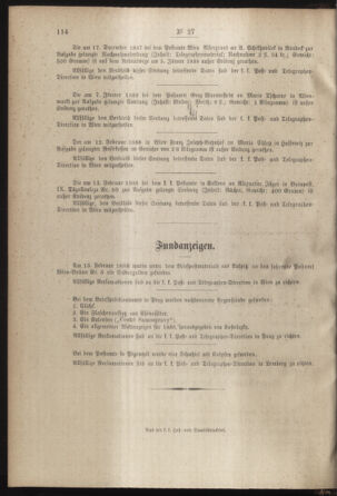 Post- und Telegraphen-Verordnungsblatt für das Verwaltungsgebiet des K.-K. Handelsministeriums 18880406 Seite: 4