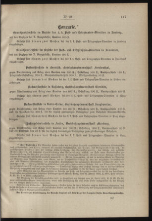 Post- und Telegraphen-Verordnungsblatt für das Verwaltungsgebiet des K.-K. Handelsministeriums 18880408 Seite: 3