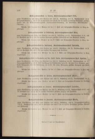 Post- und Telegraphen-Verordnungsblatt für das Verwaltungsgebiet des K.-K. Handelsministeriums 18880408 Seite: 4