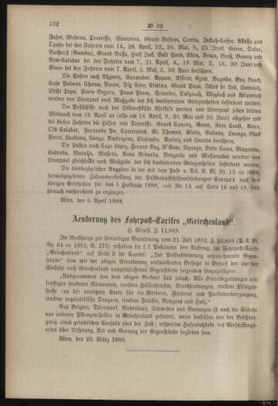 Post- und Telegraphen-Verordnungsblatt für das Verwaltungsgebiet des K.-K. Handelsministeriums 18880414 Seite: 2