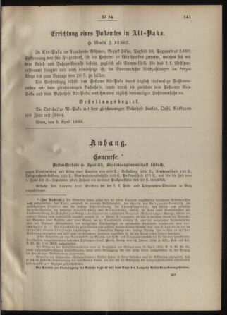 Post- und Telegraphen-Verordnungsblatt für das Verwaltungsgebiet des K.-K. Handelsministeriums 18880418 Seite: 3