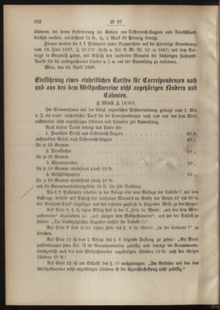 Post- und Telegraphen-Verordnungsblatt für das Verwaltungsgebiet des K.-K. Handelsministeriums 18880428 Seite: 2