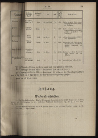 Post- und Telegraphen-Verordnungsblatt für das Verwaltungsgebiet des K.-K. Handelsministeriums 18880505 Seite: 3