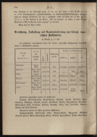 Post- und Telegraphen-Verordnungsblatt für das Verwaltungsgebiet des K.-K. Handelsministeriums 18880506 Seite: 2