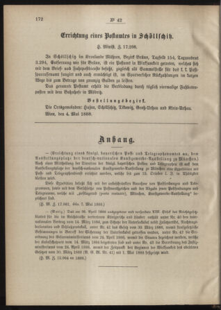 Post- und Telegraphen-Verordnungsblatt für das Verwaltungsgebiet des K.-K. Handelsministeriums 18880515 Seite: 2