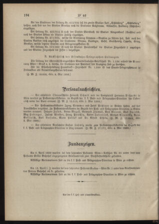 Post- und Telegraphen-Verordnungsblatt für das Verwaltungsgebiet des K.-K. Handelsministeriums 18880523 Seite: 4