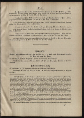 Post- und Telegraphen-Verordnungsblatt für das Verwaltungsgebiet des K.-K. Handelsministeriums 18880530 Seite: 3