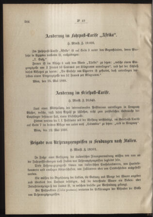 Post- und Telegraphen-Verordnungsblatt für das Verwaltungsgebiet des K.-K. Handelsministeriums 18880531 Seite: 2