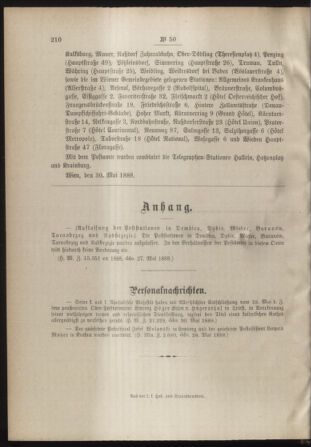 Post- und Telegraphen-Verordnungsblatt für das Verwaltungsgebiet des K.-K. Handelsministeriums 18880606 Seite: 4