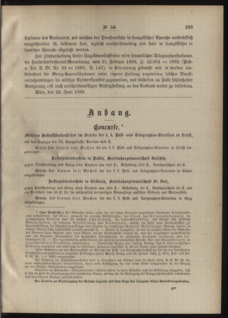 Post- und Telegraphen-Verordnungsblatt für das Verwaltungsgebiet des K.-K. Handelsministeriums 18880630 Seite: 3