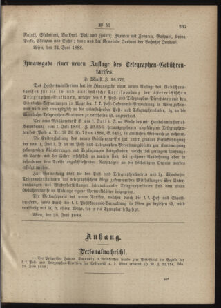 Post- und Telegraphen-Verordnungsblatt für das Verwaltungsgebiet des K.-K. Handelsministeriums 18880702 Seite: 3