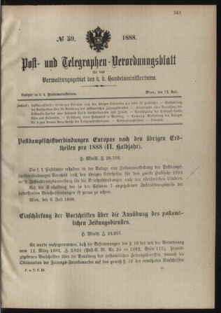 Post- und Telegraphen-Verordnungsblatt für das Verwaltungsgebiet des K.-K. Handelsministeriums