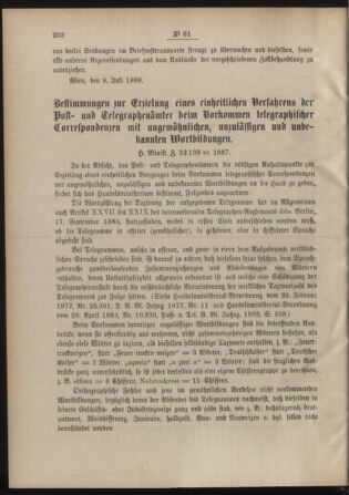 Post- und Telegraphen-Verordnungsblatt für das Verwaltungsgebiet des K.-K. Handelsministeriums 18880716 Seite: 2