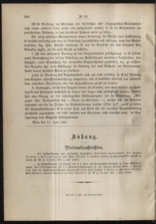 Post- und Telegraphen-Verordnungsblatt für das Verwaltungsgebiet des K.-K. Handelsministeriums 18880718 Seite: 4