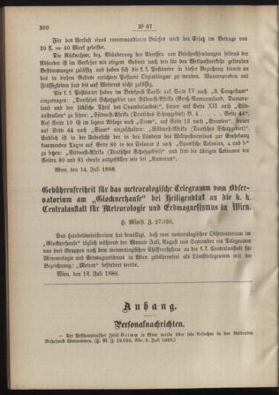 Post- und Telegraphen-Verordnungsblatt für das Verwaltungsgebiet des K.-K. Handelsministeriums 18880728 Seite: 2