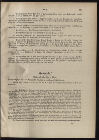 Post- und Telegraphen-Verordnungsblatt für das Verwaltungsgebiet des K.-K. Handelsministeriums 18880728 Seite: 3