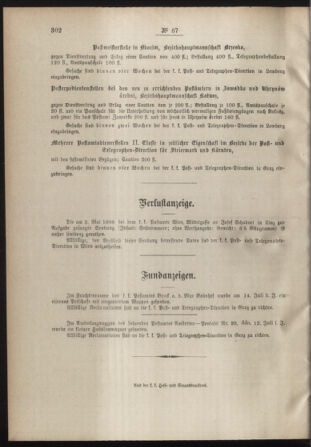 Post- und Telegraphen-Verordnungsblatt für das Verwaltungsgebiet des K.-K. Handelsministeriums 18880728 Seite: 4