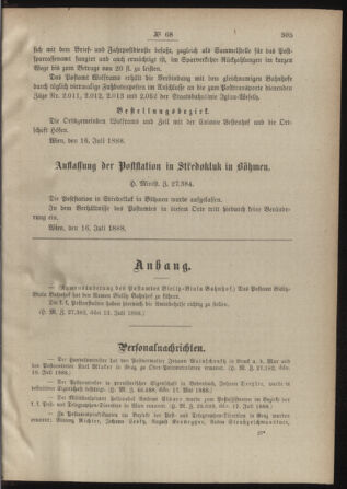 Post- und Telegraphen-Verordnungsblatt für das Verwaltungsgebiet des K.-K. Handelsministeriums 18880730 Seite: 3