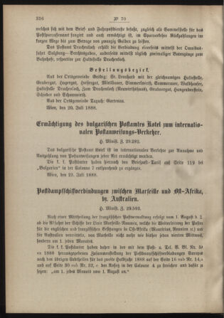 Post- und Telegraphen-Verordnungsblatt für das Verwaltungsgebiet des K.-K. Handelsministeriums 18880803 Seite: 2