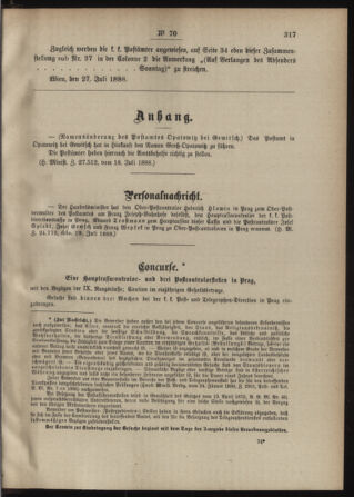 Post- und Telegraphen-Verordnungsblatt für das Verwaltungsgebiet des K.-K. Handelsministeriums 18880803 Seite: 3