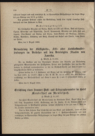 Post- und Telegraphen-Verordnungsblatt für das Verwaltungsgebiet des K.-K. Handelsministeriums 18880822 Seite: 2