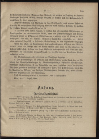 Post- und Telegraphen-Verordnungsblatt für das Verwaltungsgebiet des K.-K. Handelsministeriums 18880827 Seite: 3