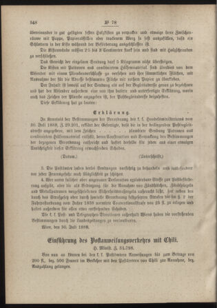 Post- und Telegraphen-Verordnungsblatt für das Verwaltungsgebiet des K.-K. Handelsministeriums 18880829 Seite: 2