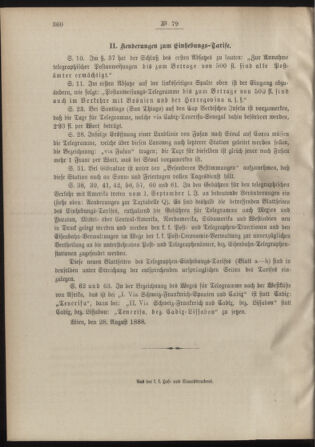 Post- und Telegraphen-Verordnungsblatt für das Verwaltungsgebiet des K.-K. Handelsministeriums 18880830 Seite: 10