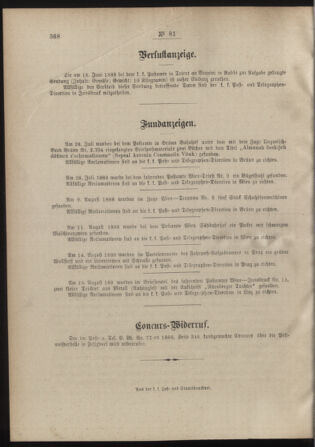 Post- und Telegraphen-Verordnungsblatt für das Verwaltungsgebiet des K.-K. Handelsministeriums 18880906 Seite: 4