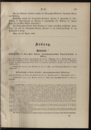 Post- und Telegraphen-Verordnungsblatt für das Verwaltungsgebiet des K.-K. Handelsministeriums 18880914 Seite: 3