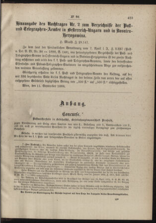 Post- und Telegraphen-Verordnungsblatt für das Verwaltungsgebiet des K.-K. Handelsministeriums 18880924 Seite: 3