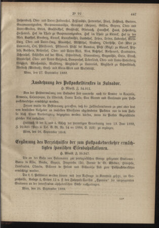 Post- und Telegraphen-Verordnungsblatt für das Verwaltungsgebiet des K.-K. Handelsministeriums 18881004 Seite: 3