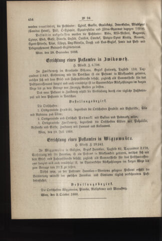 Post- und Telegraphen-Verordnungsblatt für das Verwaltungsgebiet des K.-K. Handelsministeriums 18881010 Seite: 2