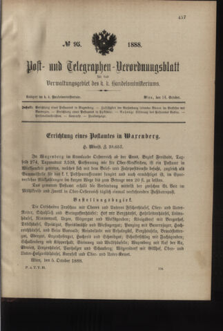 Post- und Telegraphen-Verordnungsblatt für das Verwaltungsgebiet des K.-K. Handelsministeriums