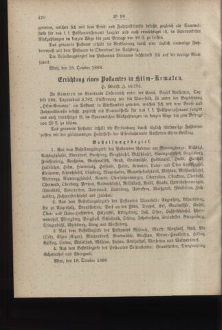 Post- und Telegraphen-Verordnungsblatt für das Verwaltungsgebiet des K.-K. Handelsministeriums 18881028 Seite: 2