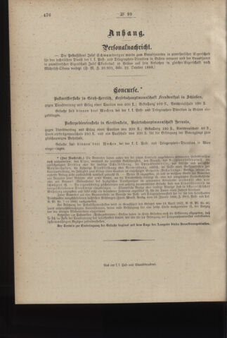 Post- und Telegraphen-Verordnungsblatt für das Verwaltungsgebiet des K.-K. Handelsministeriums 18881103 Seite: 4