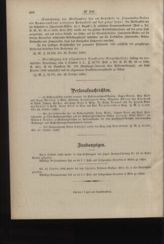 Post- und Telegraphen-Verordnungsblatt für das Verwaltungsgebiet des K.-K. Handelsministeriums 18881106 Seite: 4