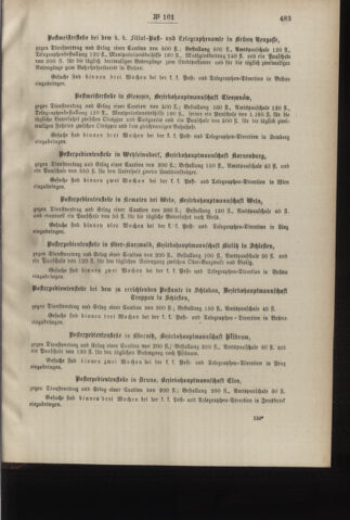 Post- und Telegraphen-Verordnungsblatt für das Verwaltungsgebiet des K.-K. Handelsministeriums 18881110 Seite: 3