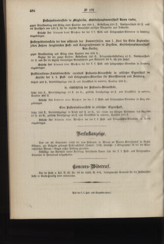 Post- und Telegraphen-Verordnungsblatt für das Verwaltungsgebiet des K.-K. Handelsministeriums 18881110 Seite: 4