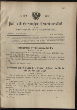 Post- und Telegraphen-Verordnungsblatt für das Verwaltungsgebiet des K.-K. Handelsministeriums