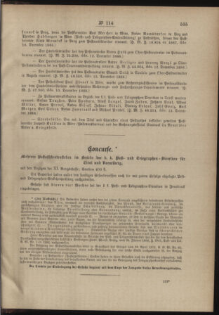 Post- und Telegraphen-Verordnungsblatt für das Verwaltungsgebiet des K.-K. Handelsministeriums 18881227 Seite: 3