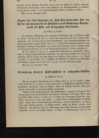 Post- und Telegraphen-Verordnungsblatt für das Verwaltungsgebiet des K.-K. Handelsministeriums 18881231 Seite: 2