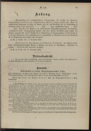 Post- und Telegraphen-Verordnungsblatt für das Verwaltungsgebiet des K.-K. Handelsministeriums 18881231 Seite: 5